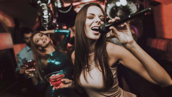 girl singing a karaoke song